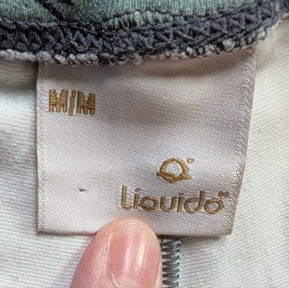 Liquido Freedom Leggings Yoga Active Run Women's Med Dark Green Palm Tree Print - Picture 10 of 13